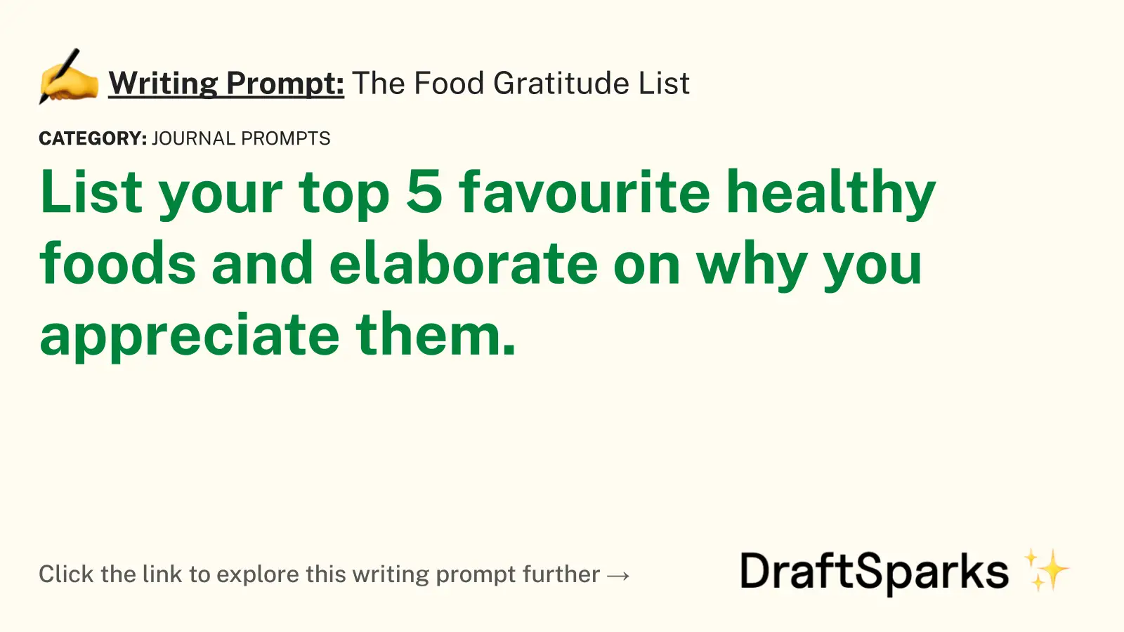 The Food Gratitude List