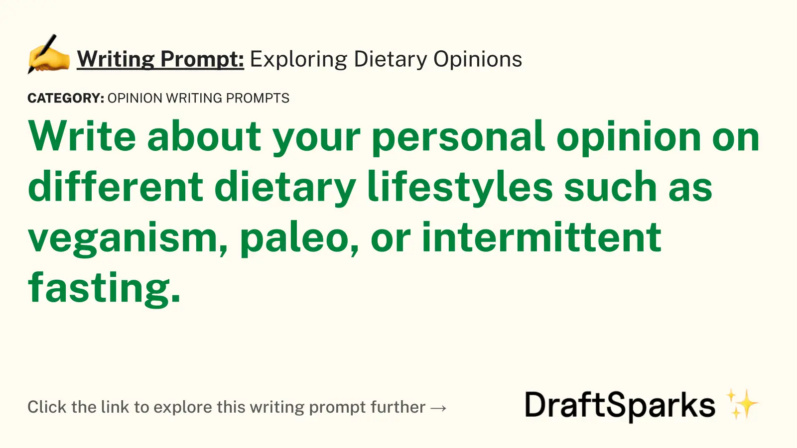 Exploring Dietary Opinions