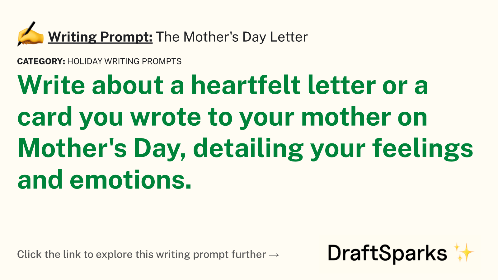 The Mother’s Day Letter