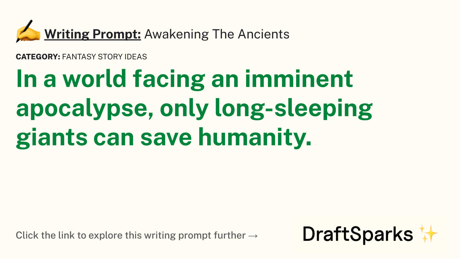 Awakening The Ancients