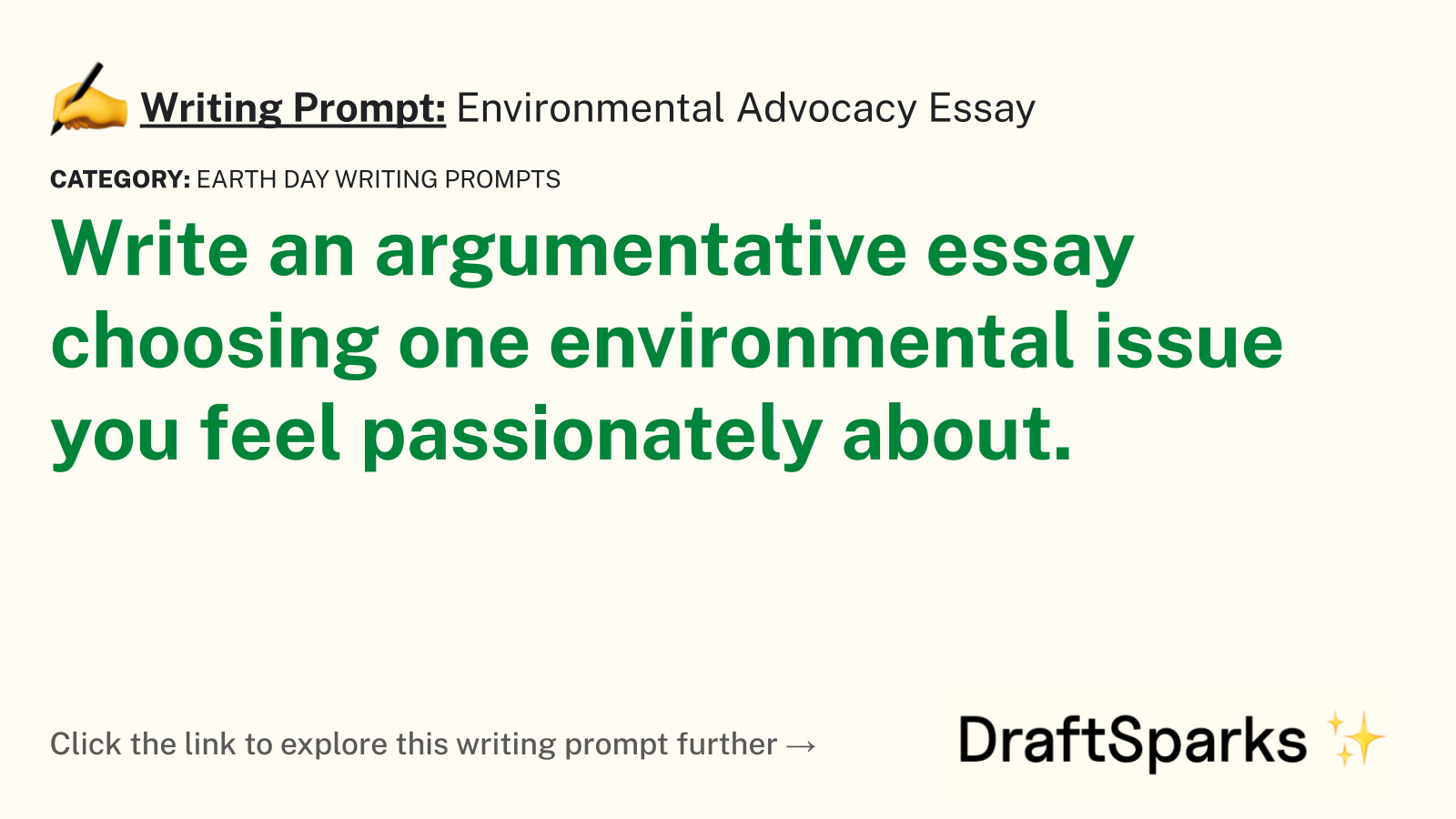 Environmental Advocacy Essay