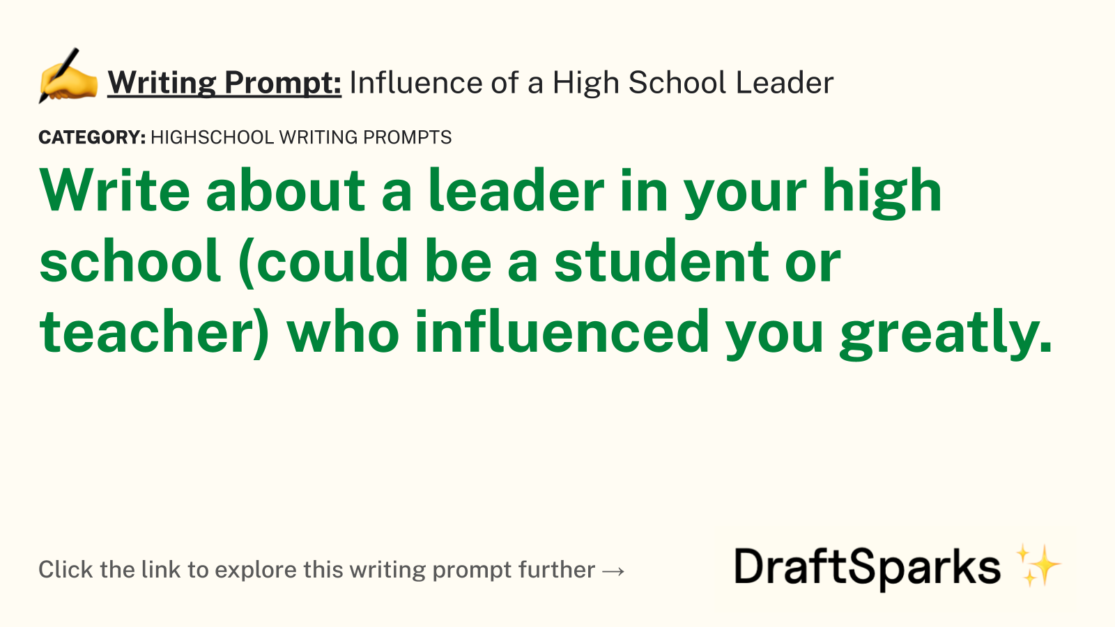 Influence of a High School Leader