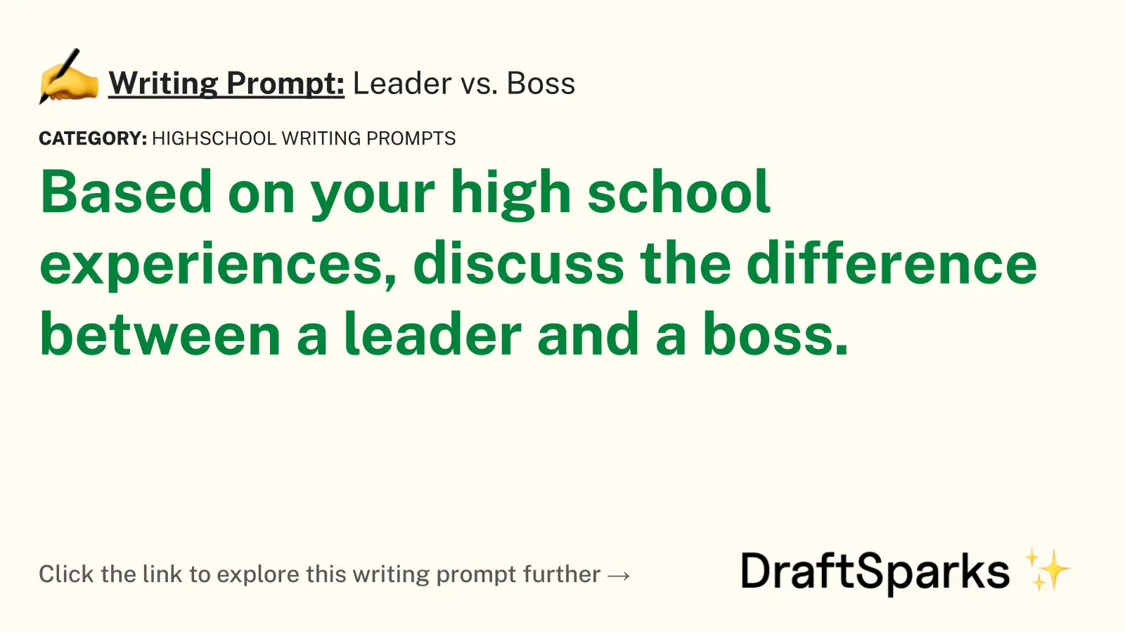 Leader vs. Boss