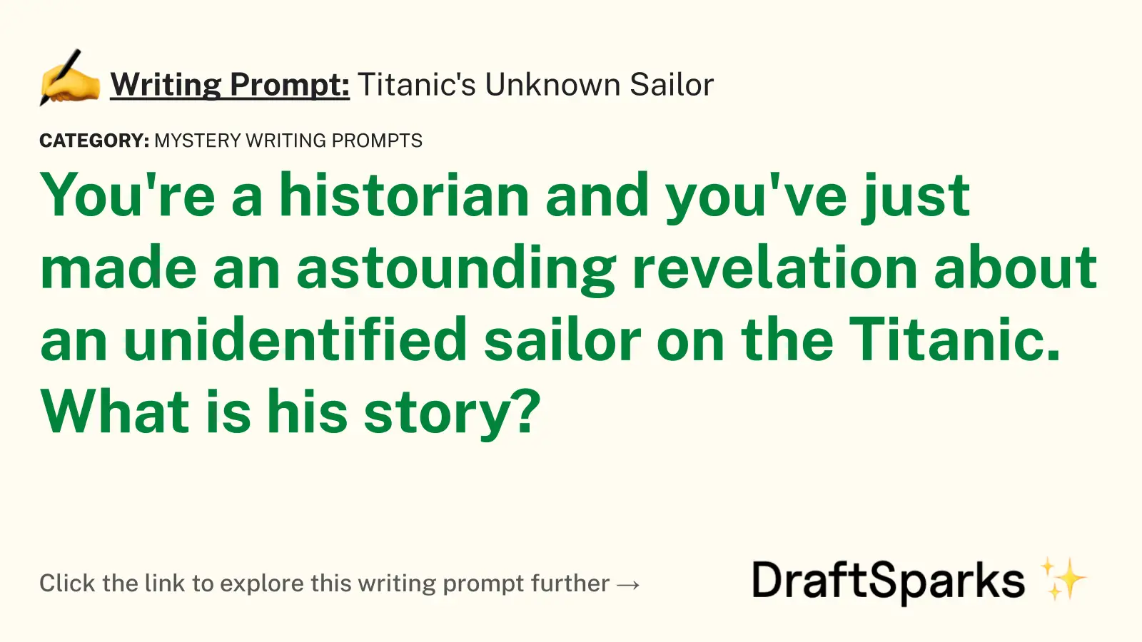 Titanic’s Unknown Sailor
