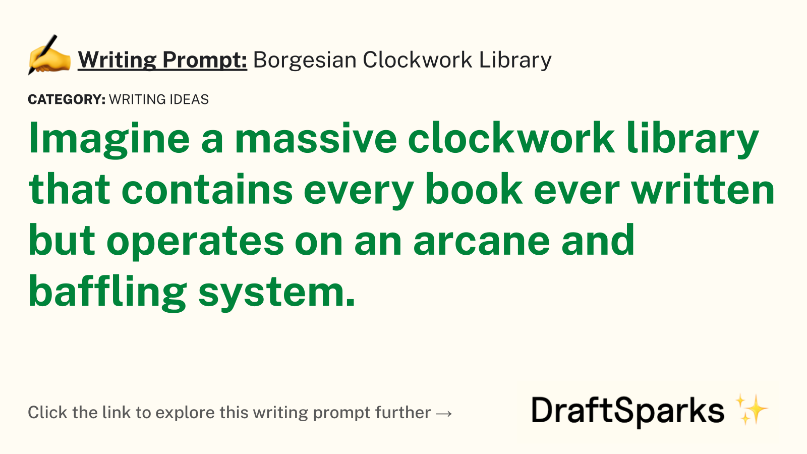 Borgesian Clockwork Library