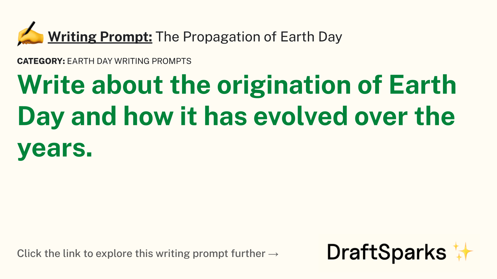 The Propagation of Earth Day