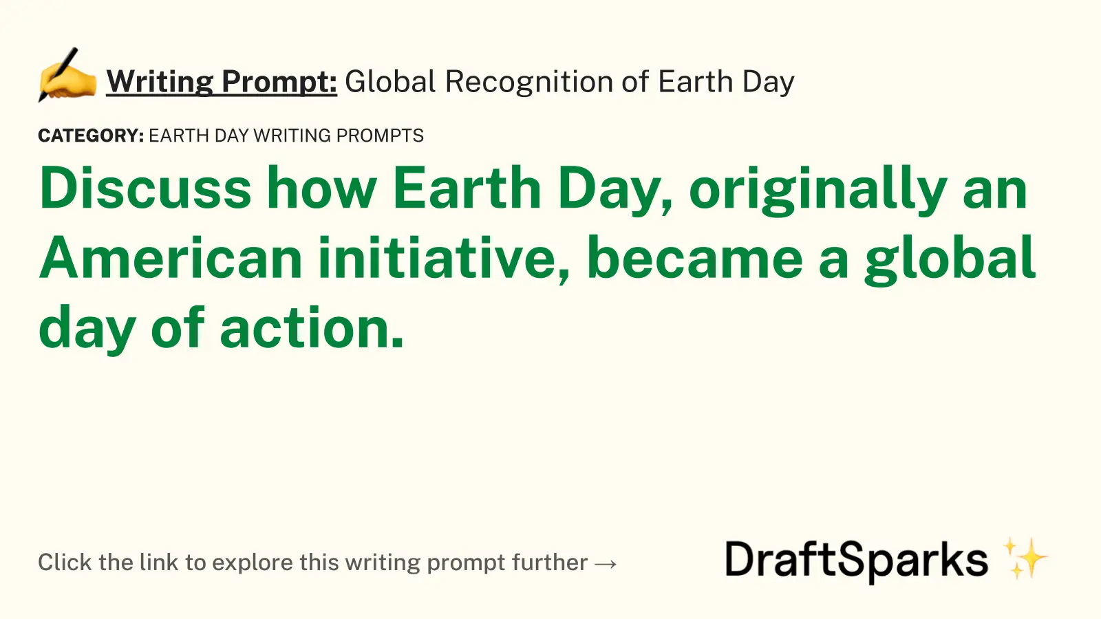 Global Recognition of Earth Day