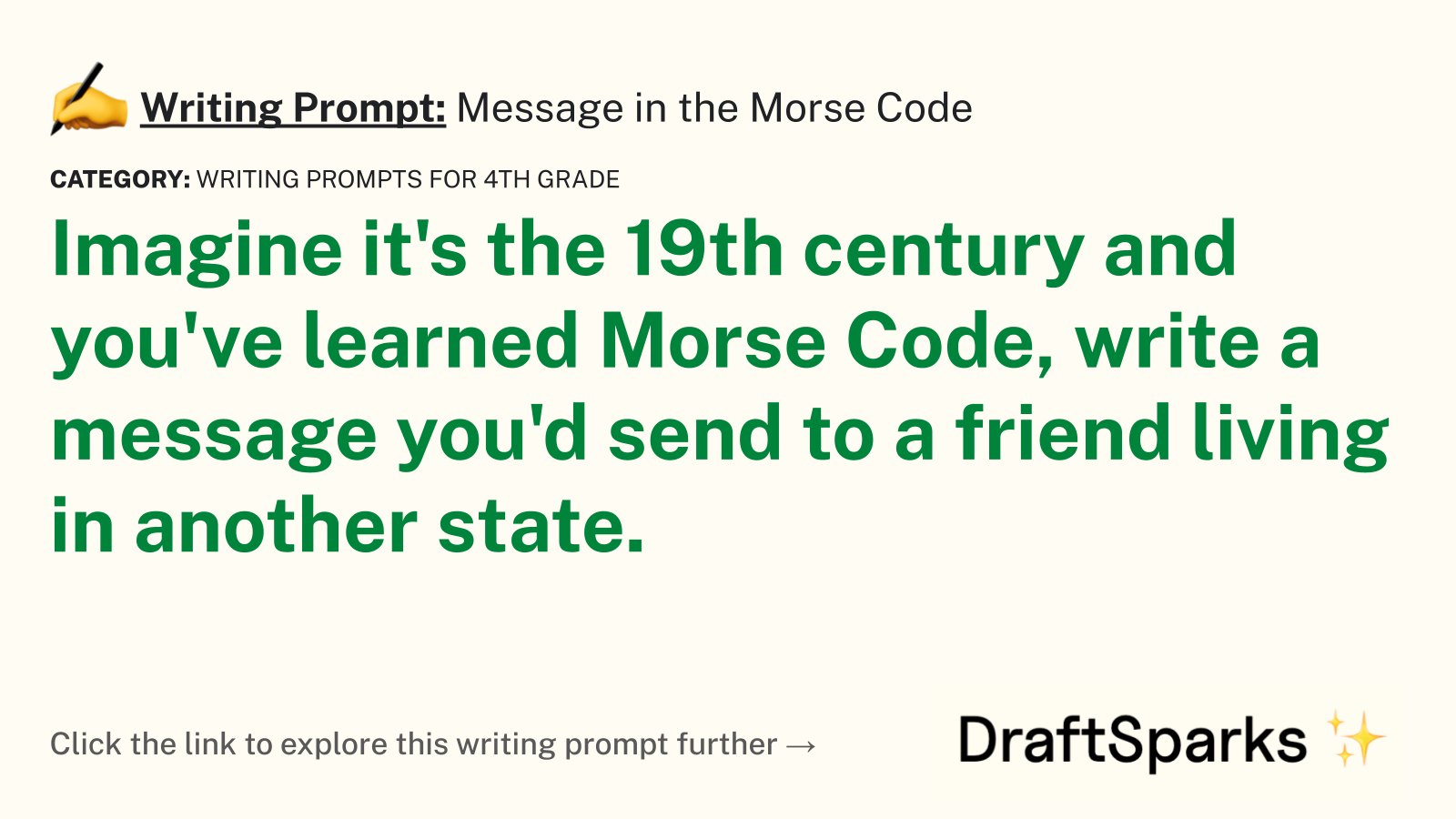 Message in the Morse Code