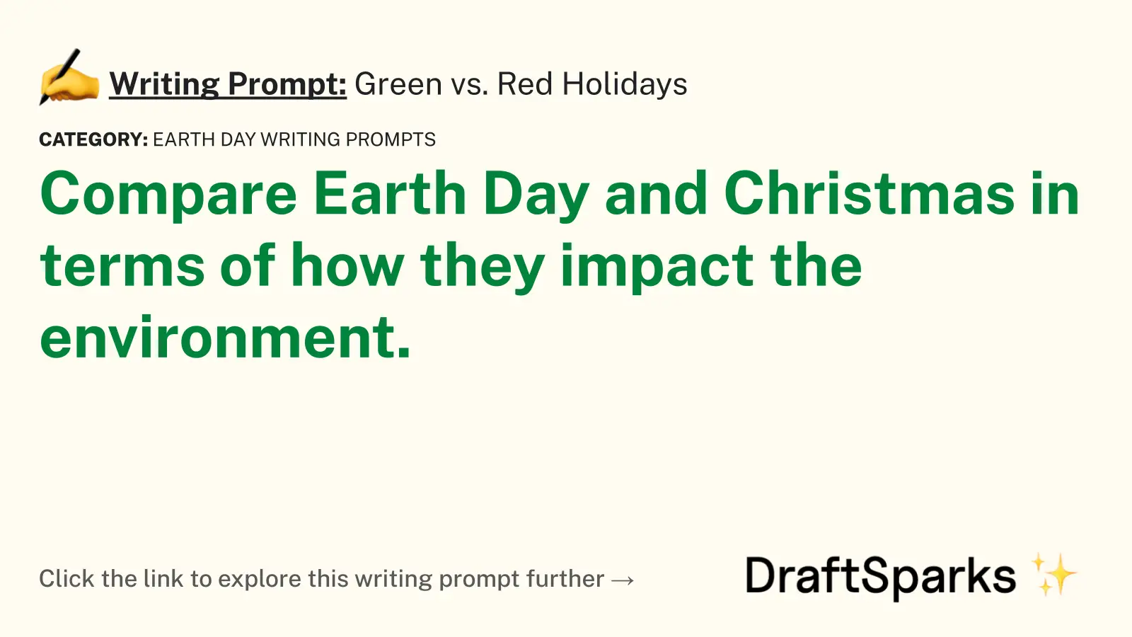Green vs. Red Holidays
