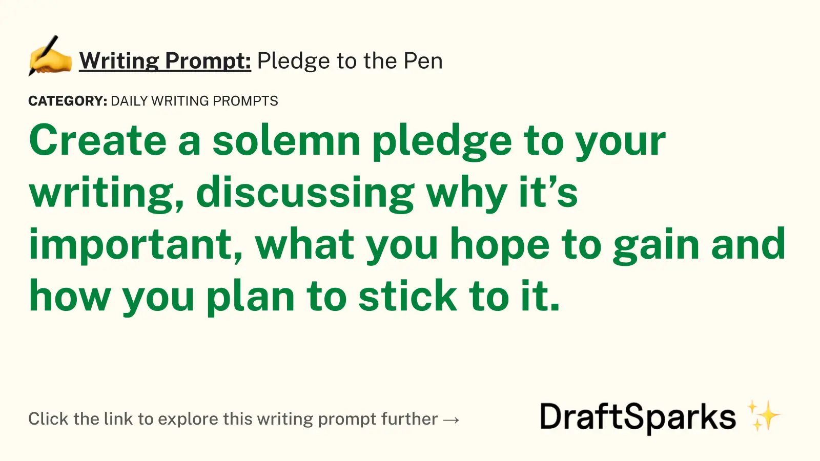 Pledge to the Pen