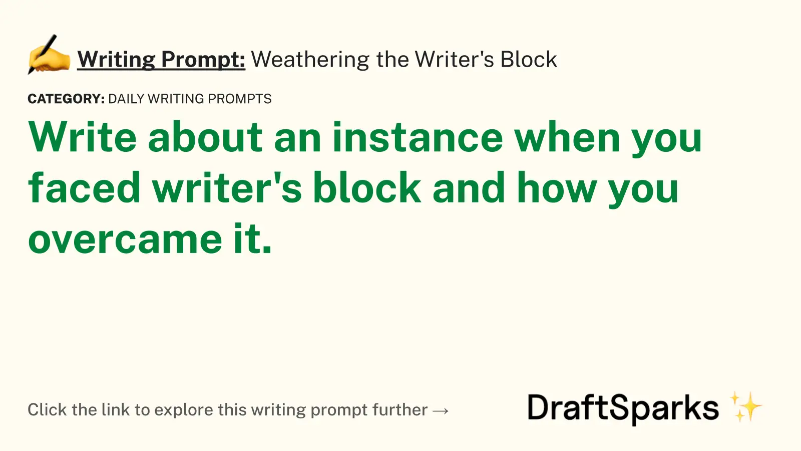 Weathering the Writer’s Block