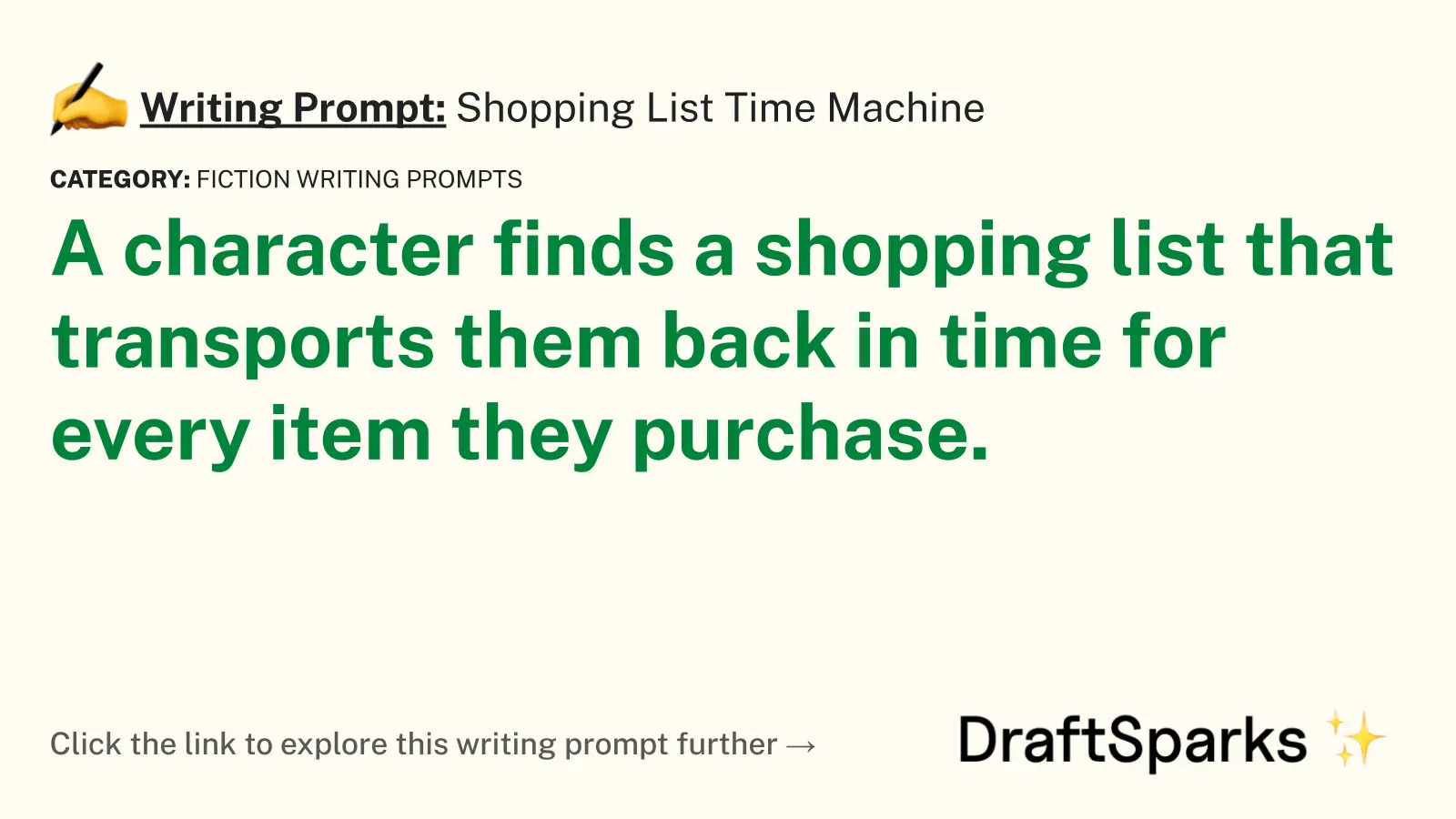 Shopping List Time Machine