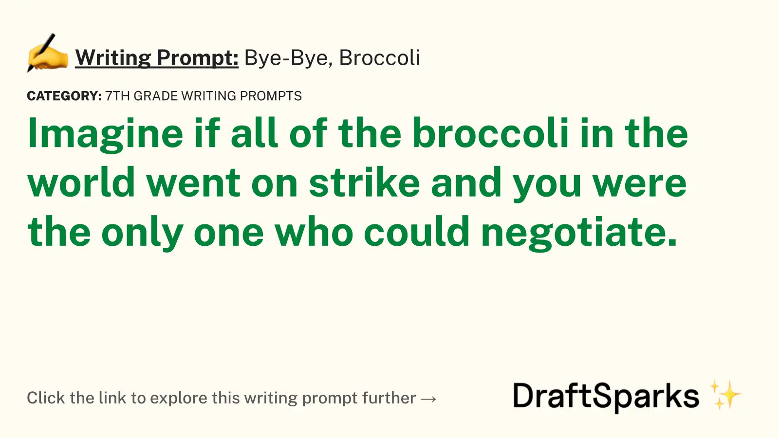 Bye-Bye, Broccoli