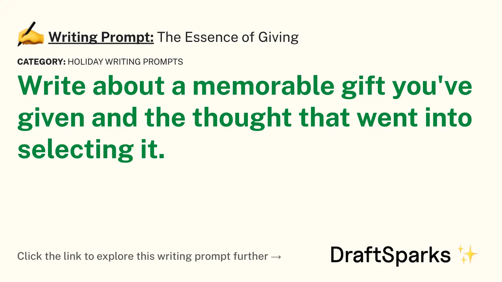 The Essence of Giving