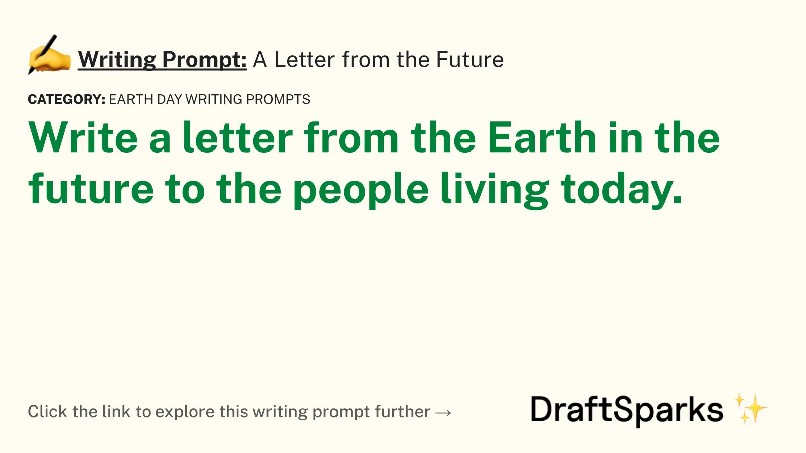 A Letter from the Future