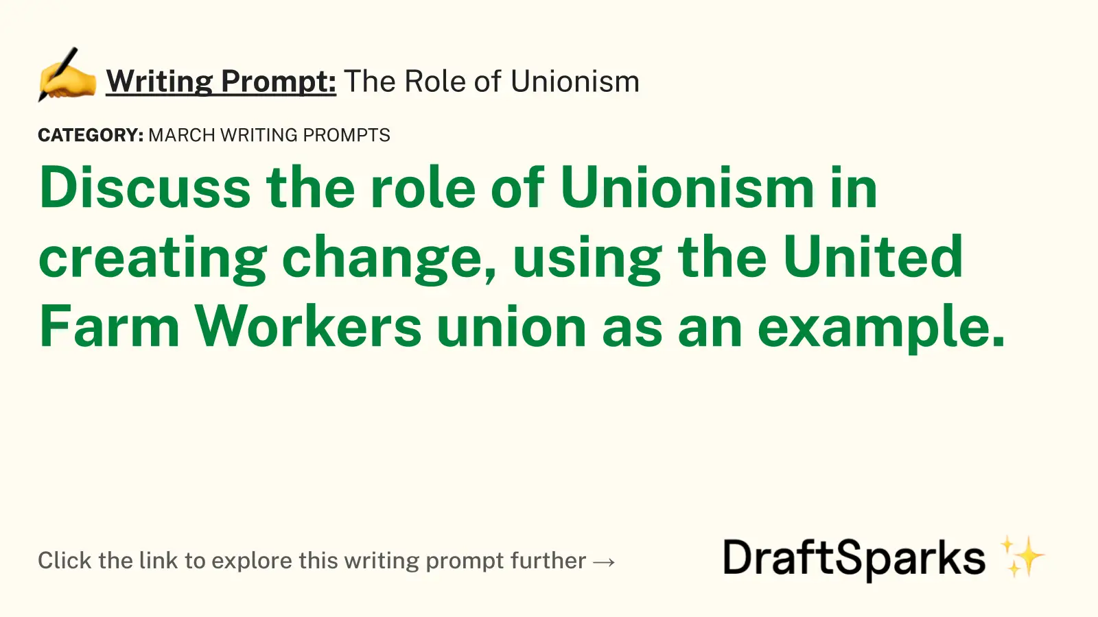 The Role of Unionism