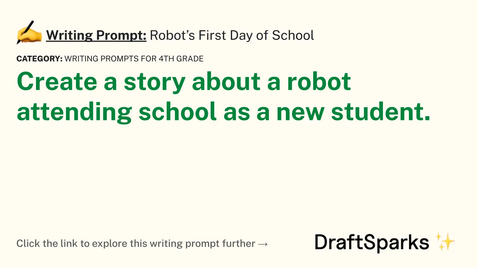 Robot’s First Day of School