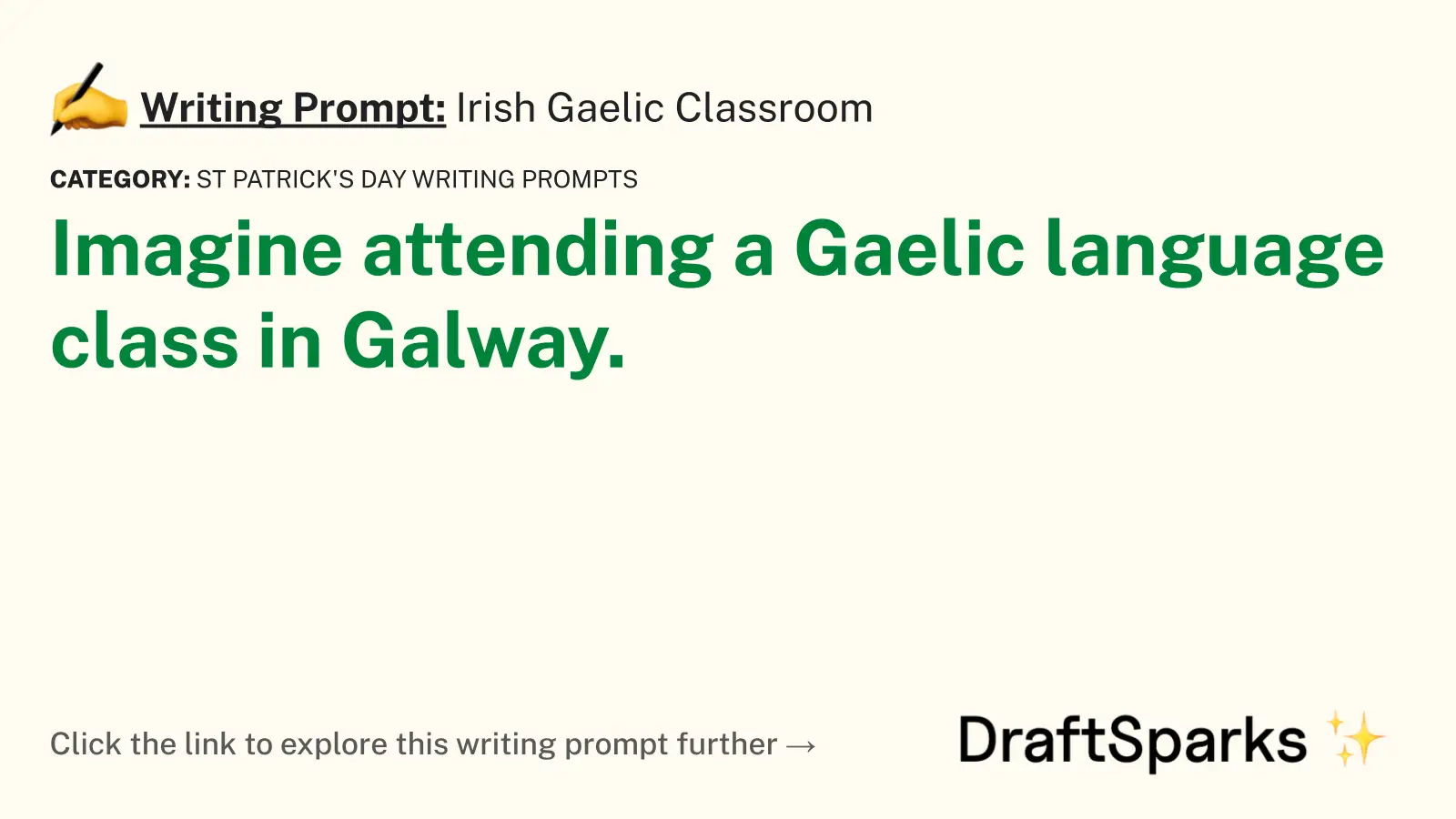 Irish Gaelic Classroom
