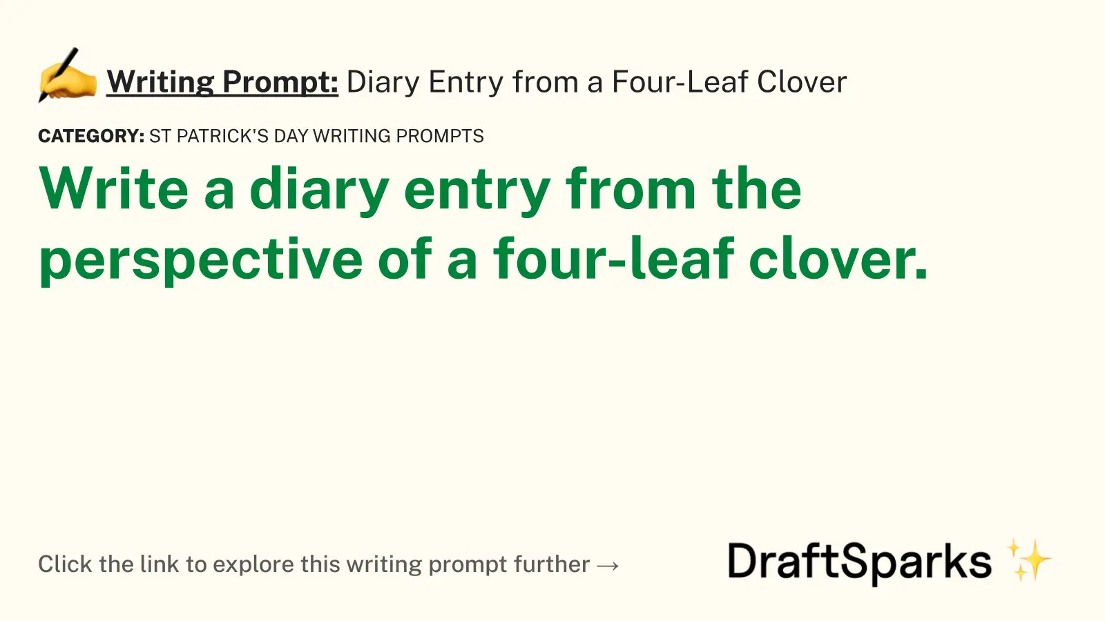 Diary Entry from a Four-Leaf Clover