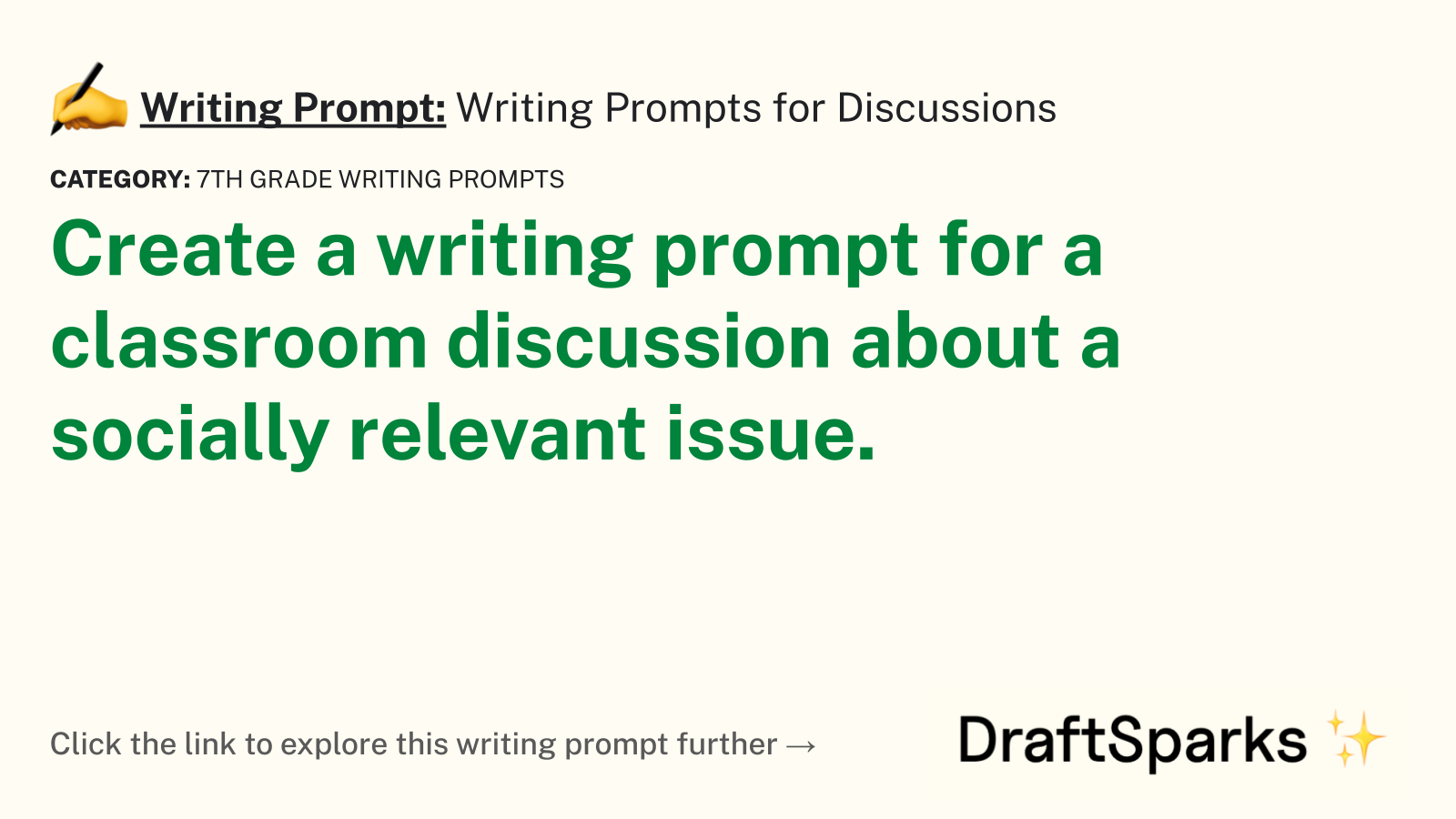 Writing Prompts for Discussions