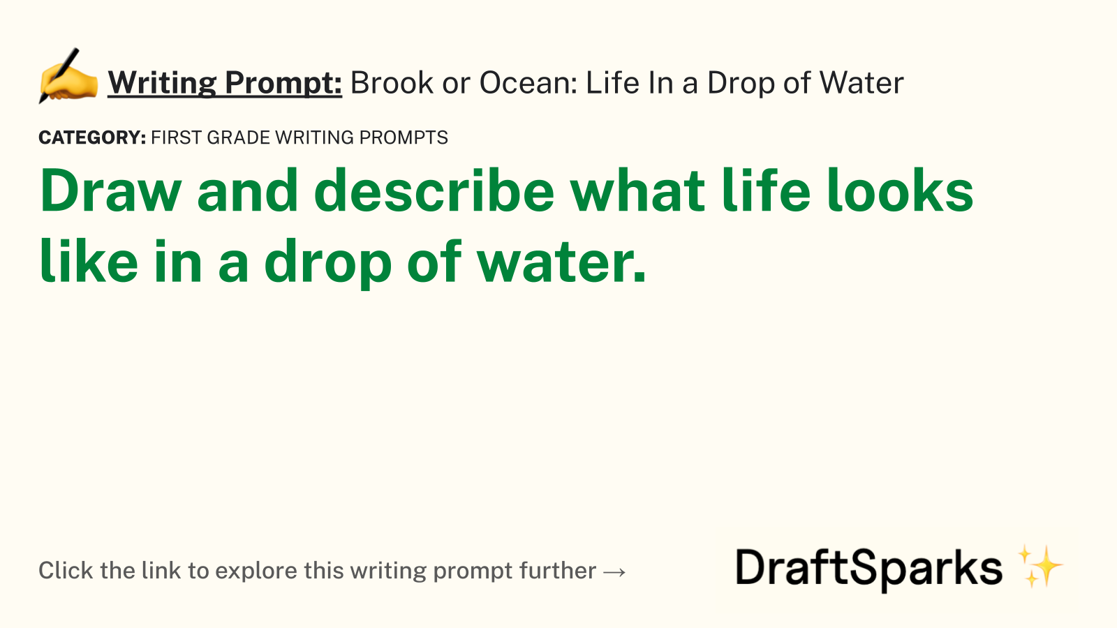 Brook or Ocean: Life In a Drop of Water