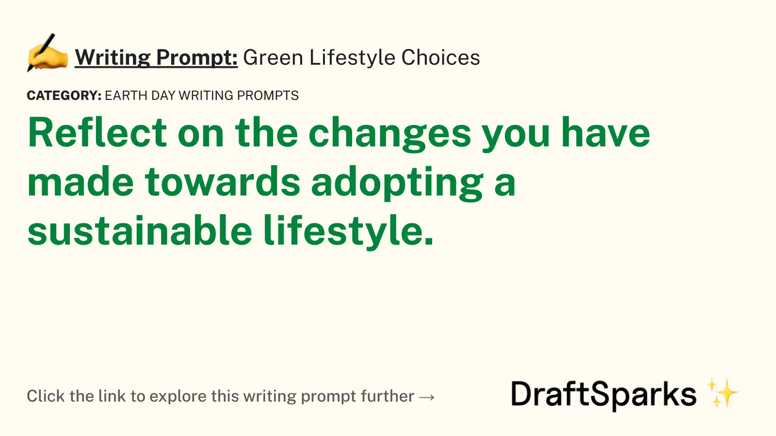 Green Lifestyle Choices