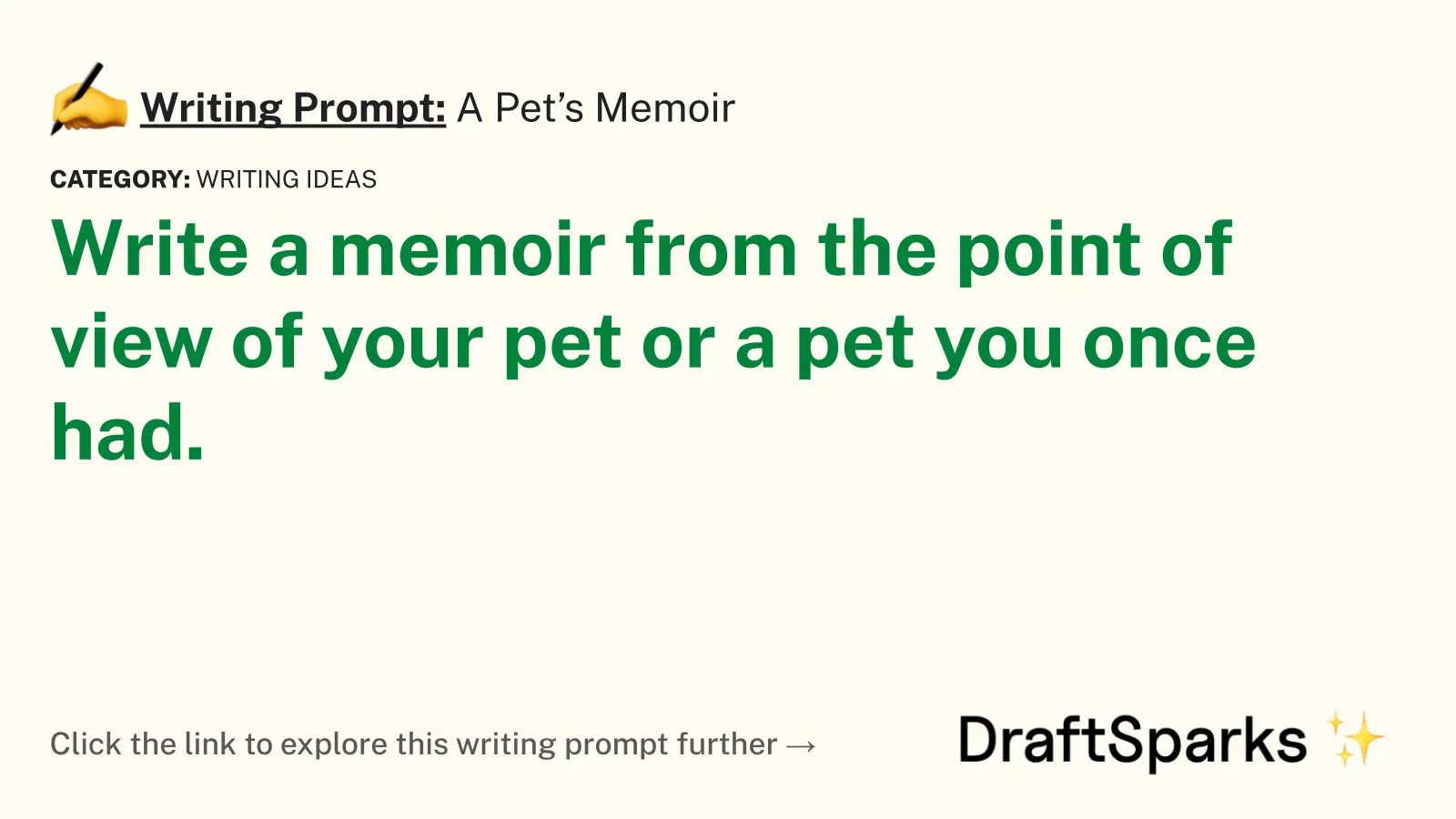 A Pet’s Memoir