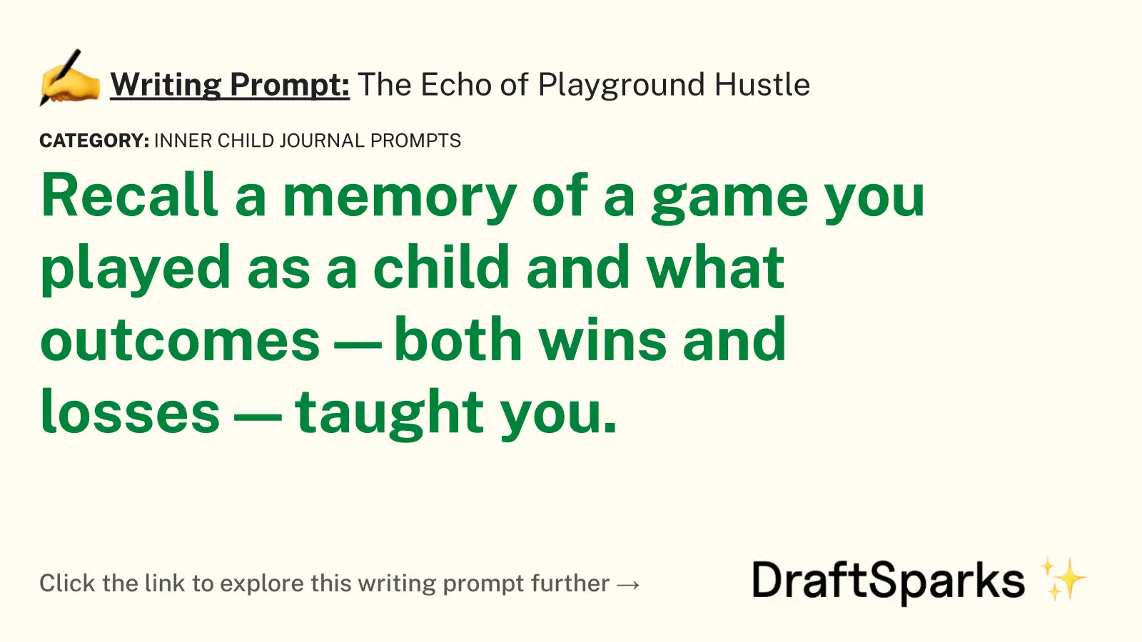 The Echo of Playground Hustle