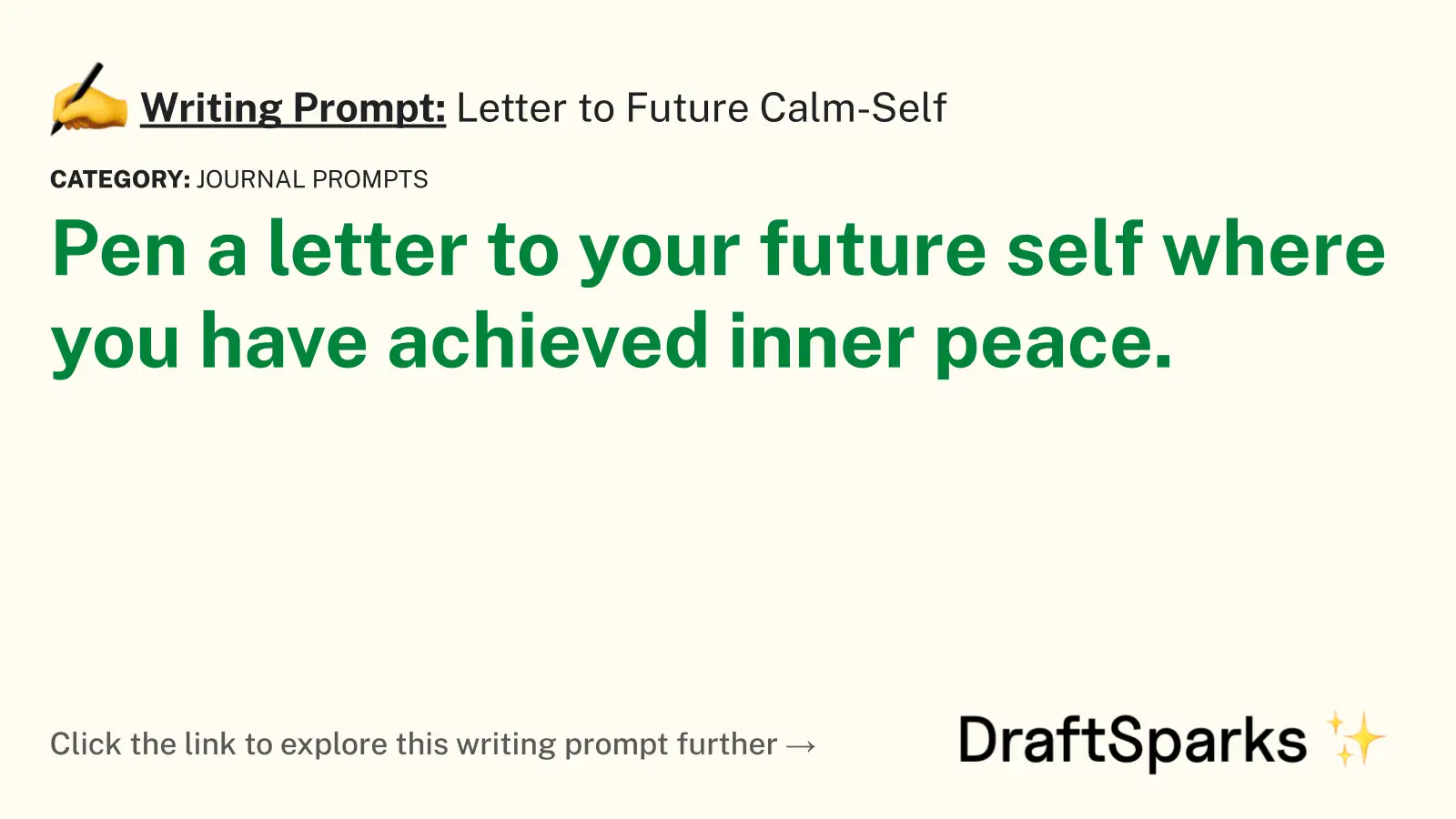 Letter to Future Calm-Self