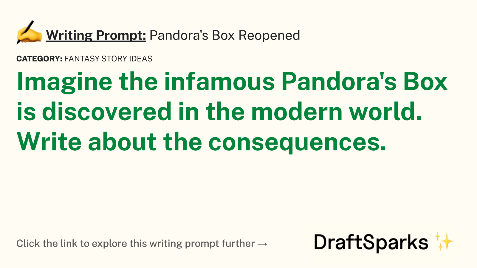 Pandora’s Box Reopened