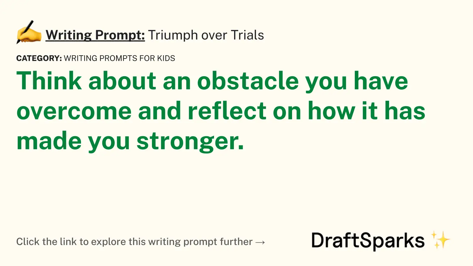 Triumph over Trials