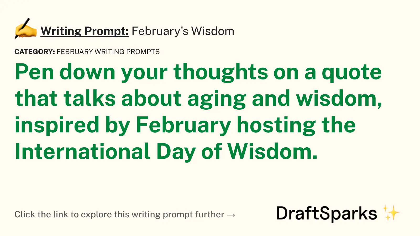 February’s Wisdom