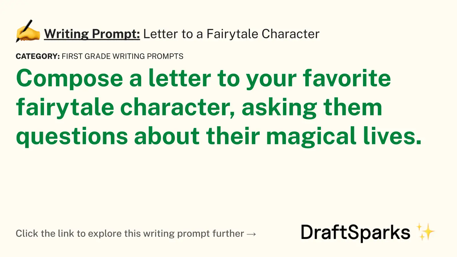 Letter to a Fairytale Character