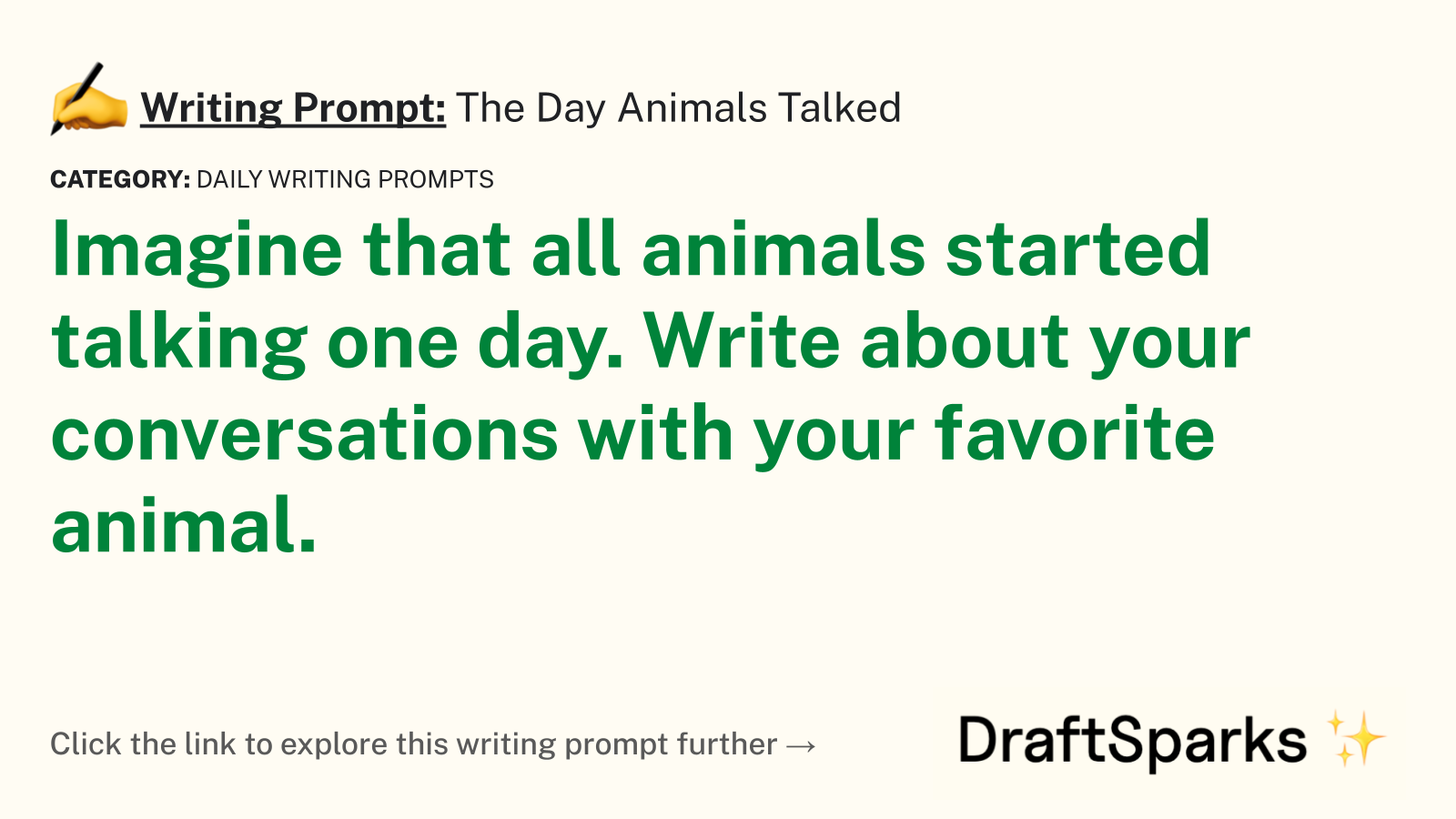 The Day Animals Talked
