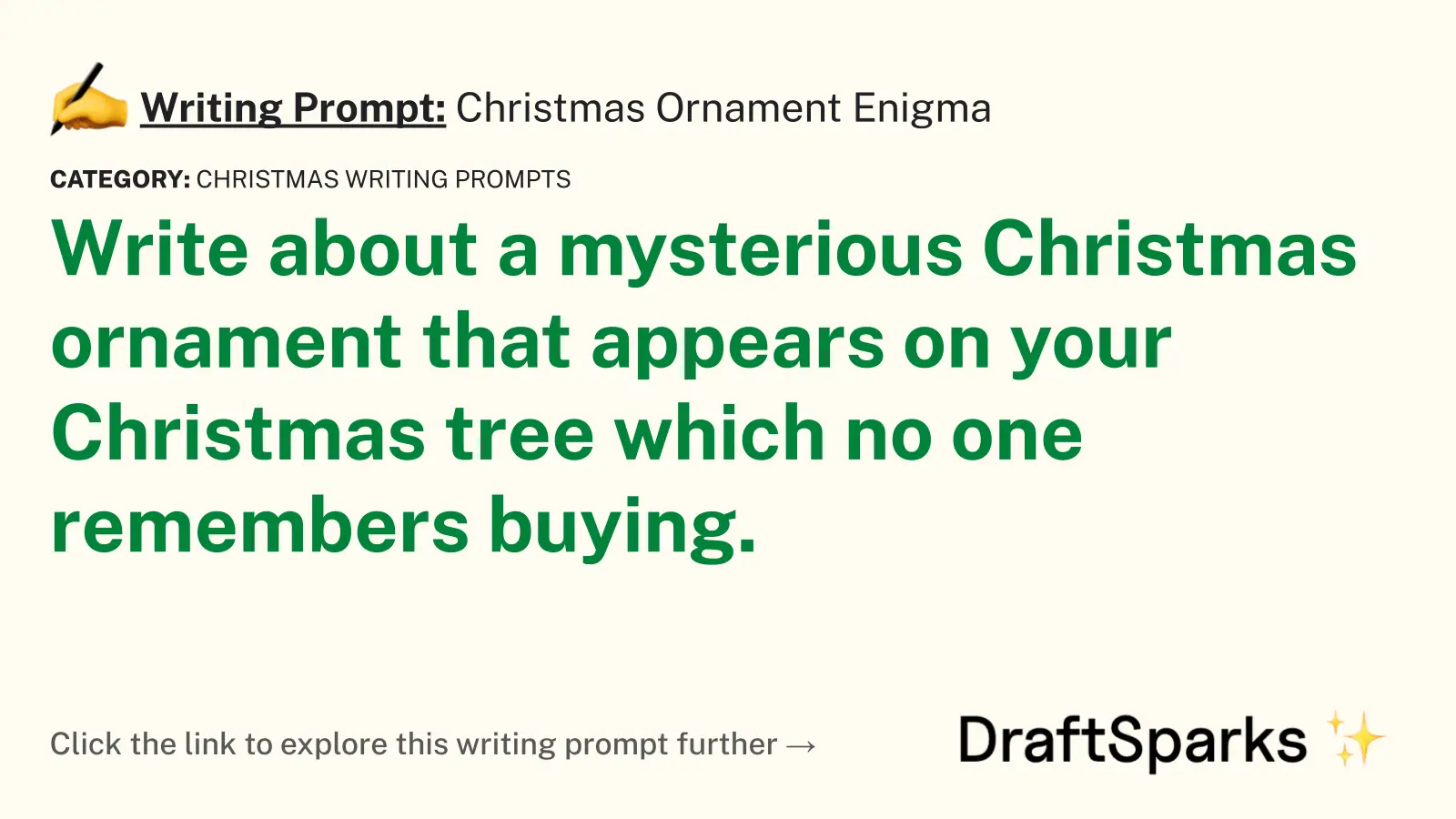 Christmas Ornament Enigma
