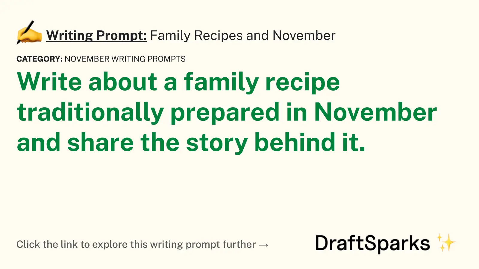 Family Recipes and November