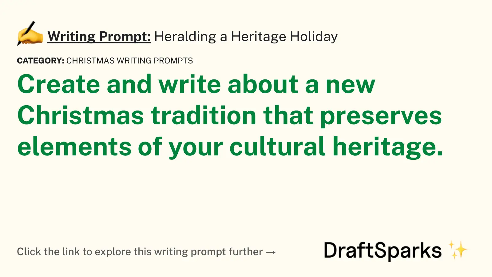 Heralding a Heritage Holiday