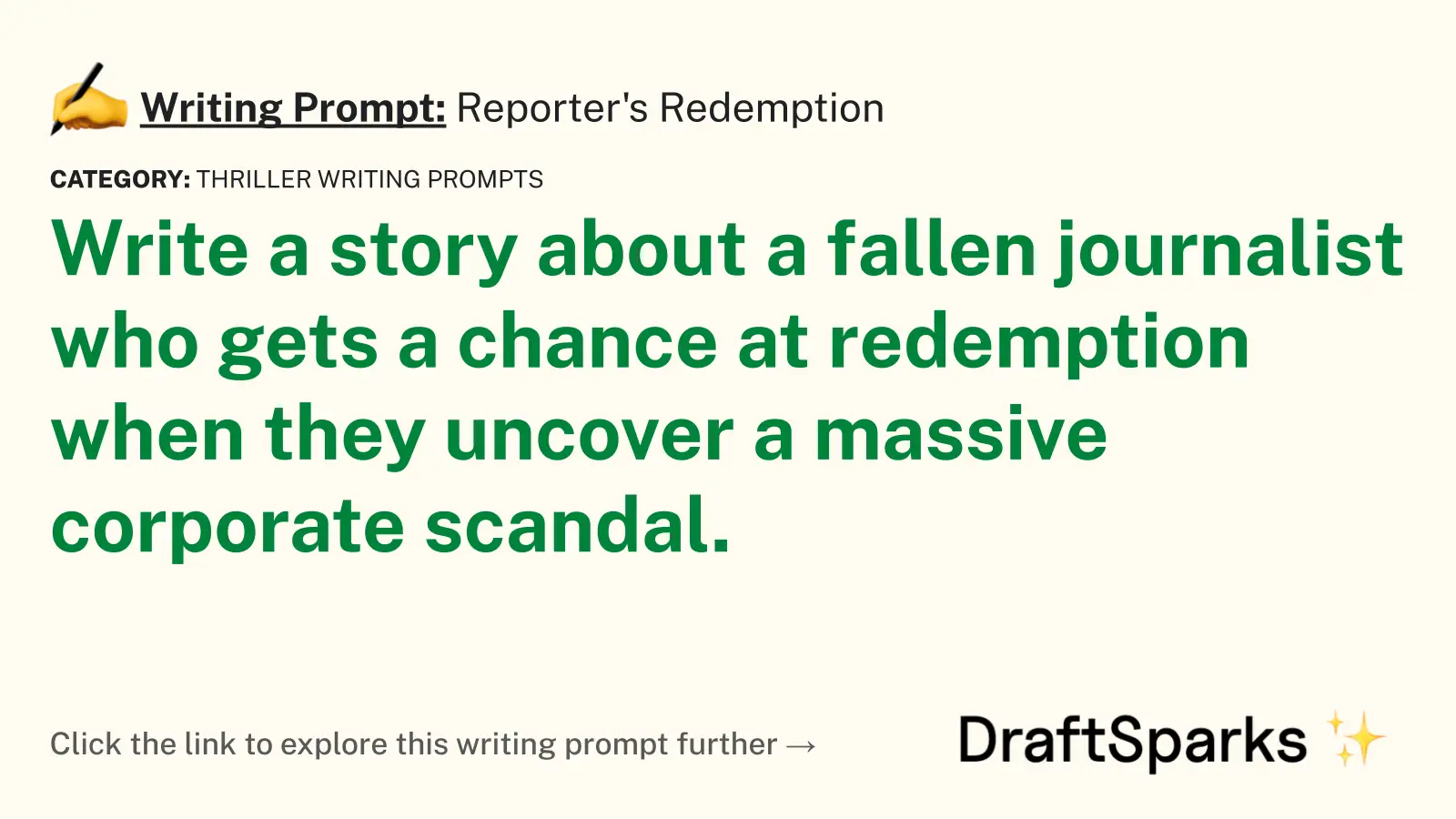 Reporter’s Redemption