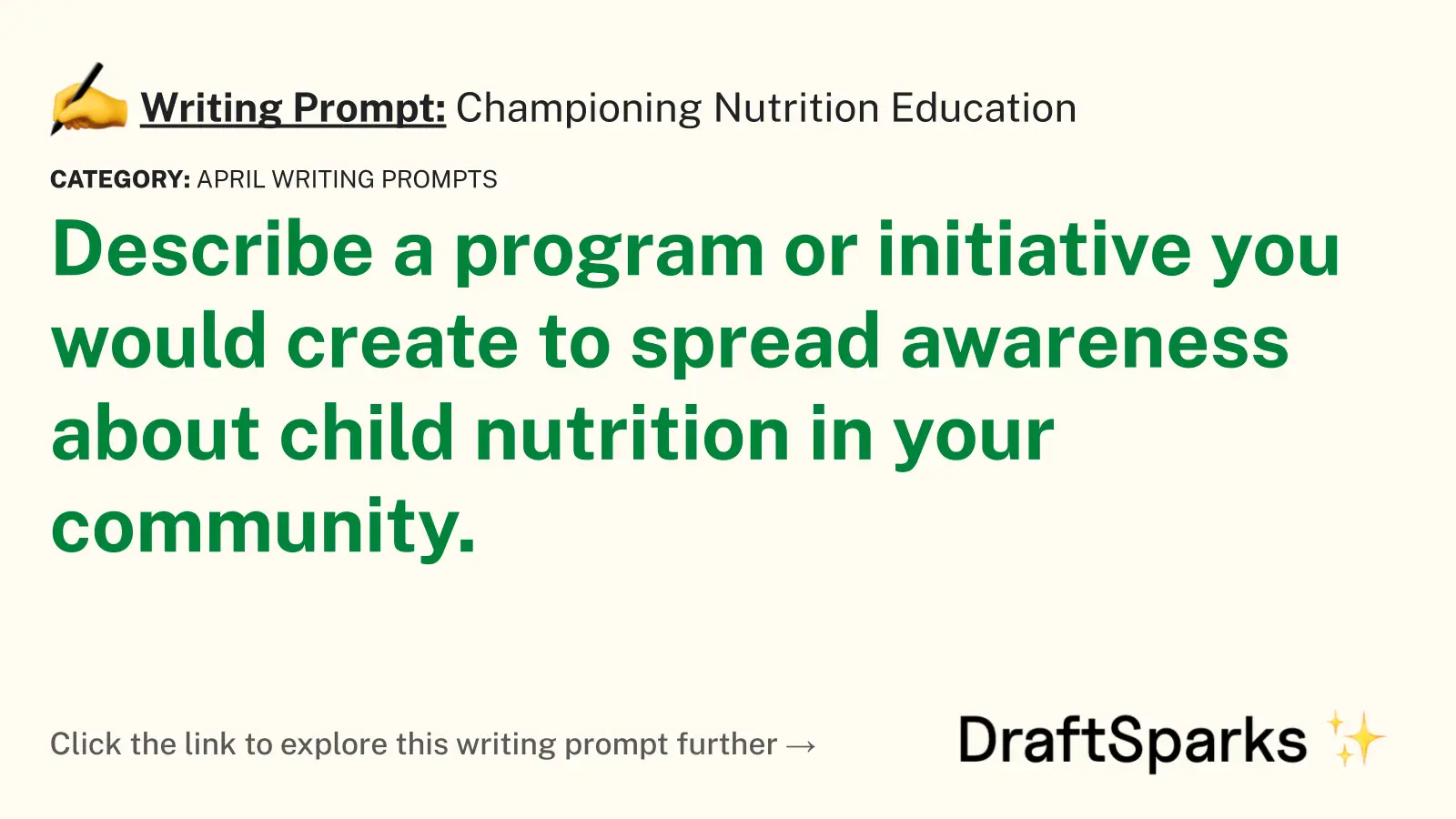 Championing Nutrition Education