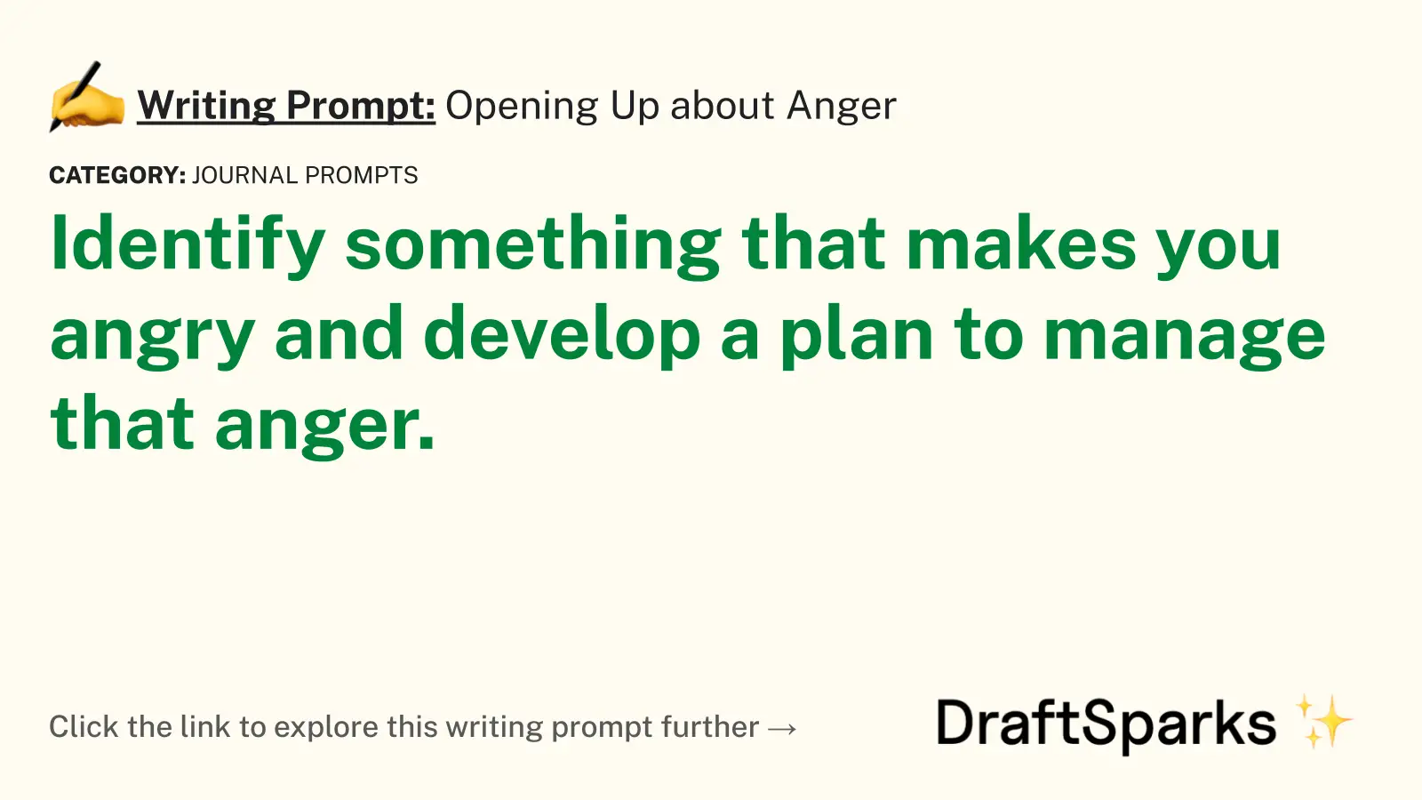 Opening Up about Anger