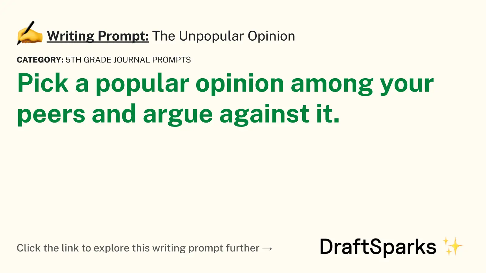 The Unpopular Opinion