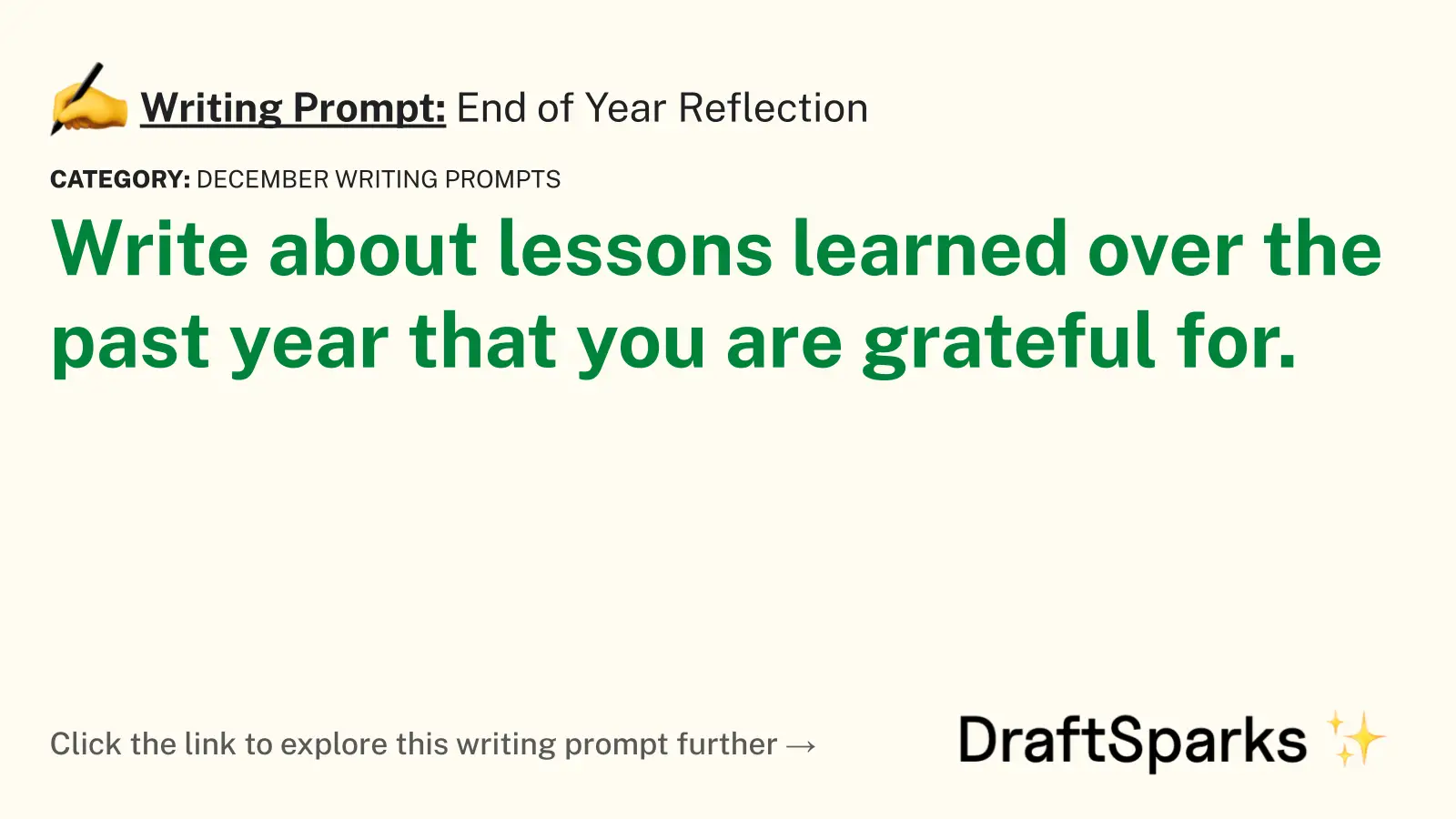 End of Year Reflection