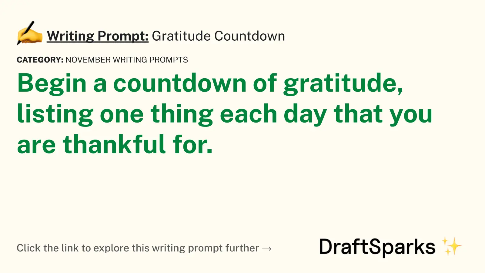 Gratitude Countdown