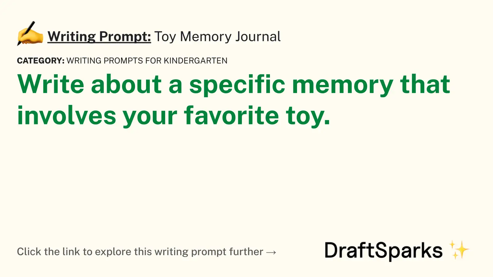 Toy Memory Journal