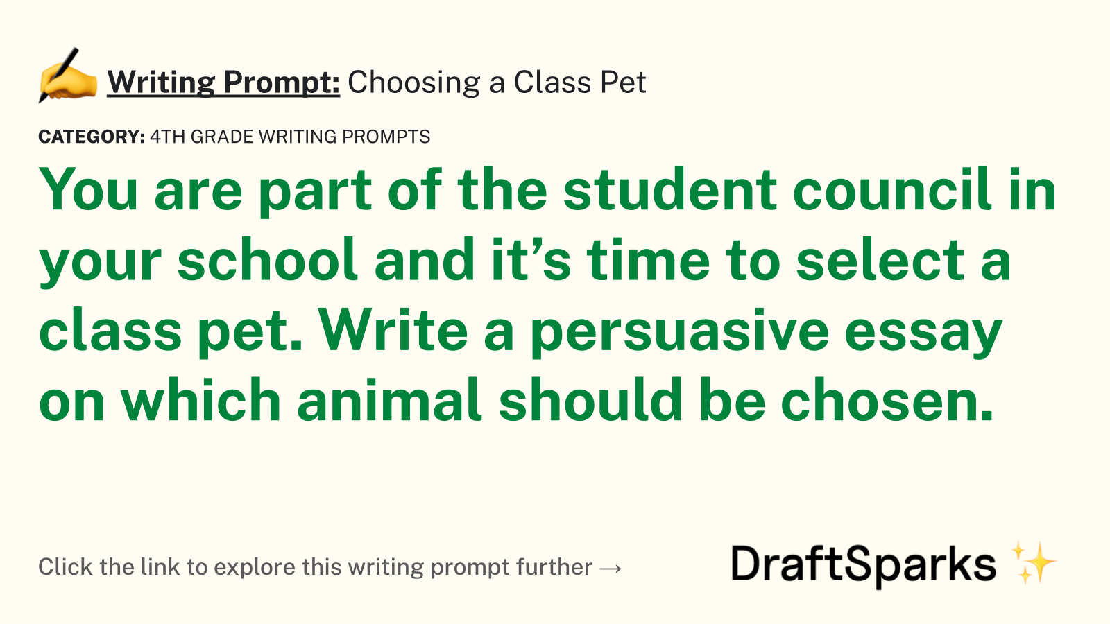 Choosing a Class Pet