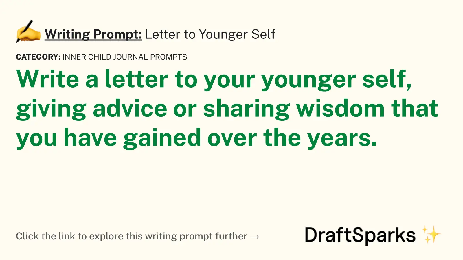 Letter to Younger Self
