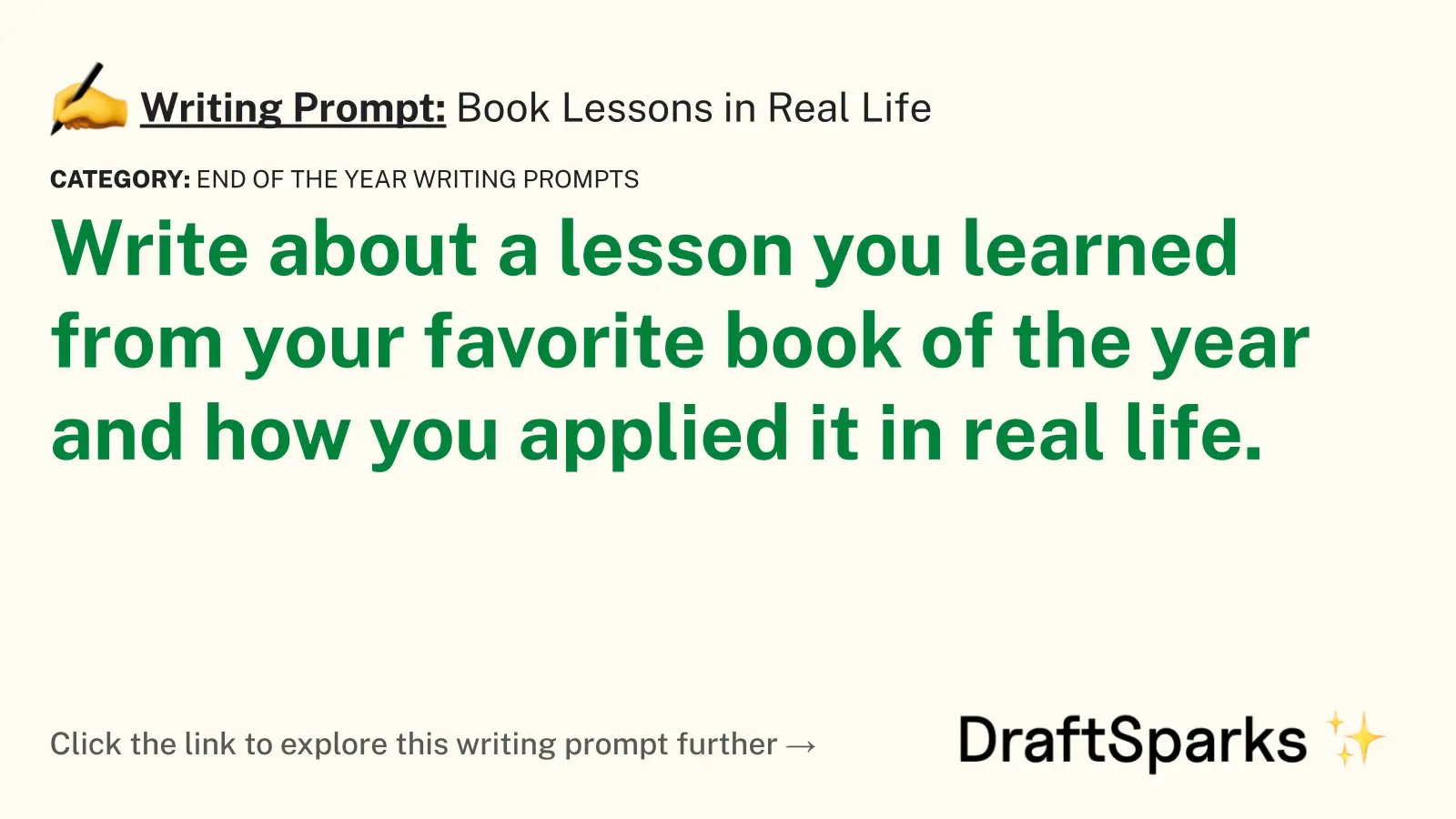 Book Lessons in Real Life