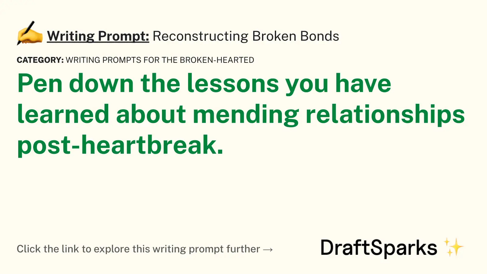 Reconstructing Broken Bonds