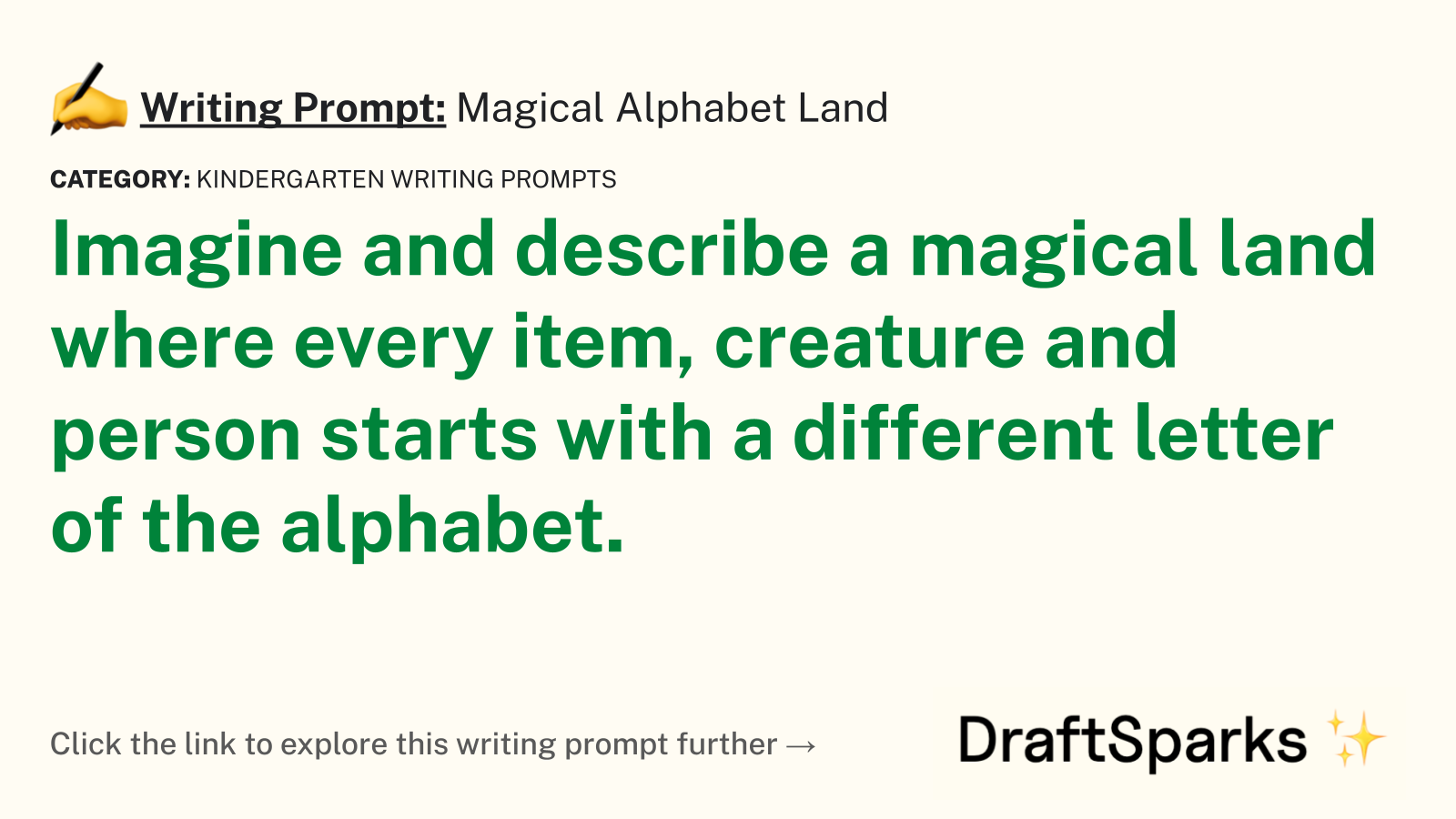 Writing Prompt: Magical Alphabet Land • Draftsparks