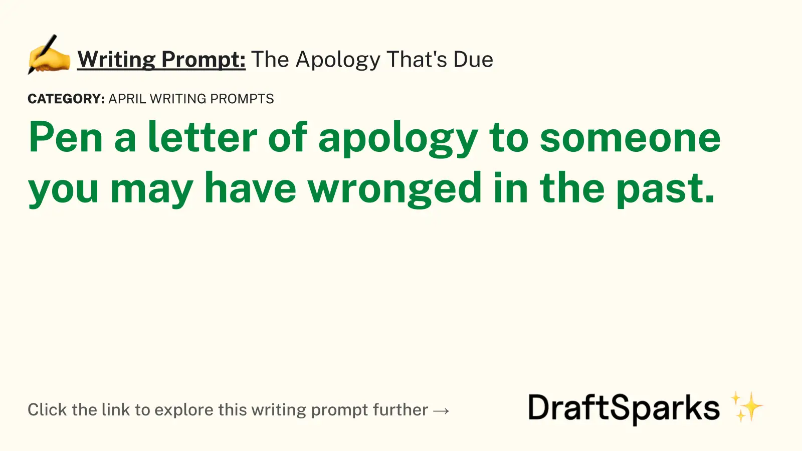The Apology That’s Due
